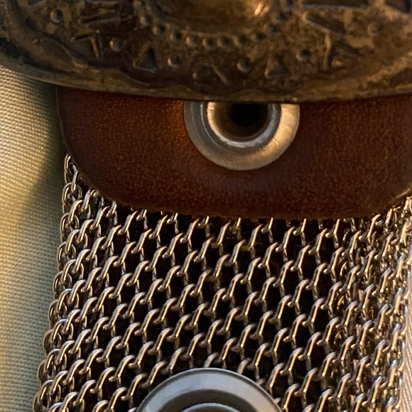 80s Vintage Sand Castle Leather & Mesh Belt (s/med) - Picture 11 of 12